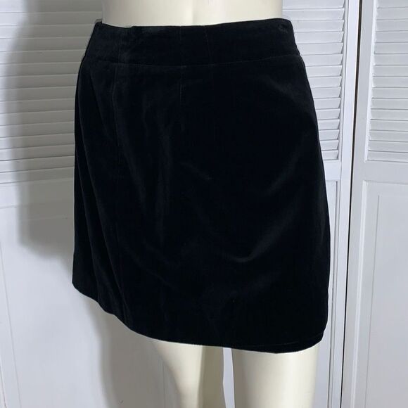 Ruff Hewn Black Velvet Mini A Line Wrap Skirt Size 12 - Picture 10 of 13